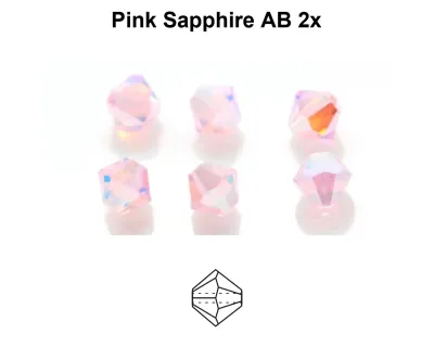 4mm Bicone: Pink Sapphire AB 2x 30pcs