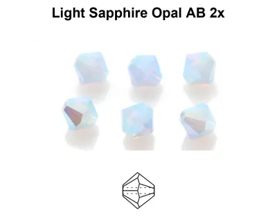 4mm Bicone: Light Sapphire Opal AB 2x 30pcs
