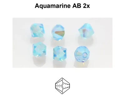 4mm Bicone: Aquamarine AB 2x 30pcs