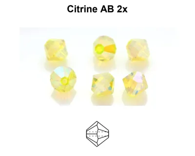 4mm Bicone: Citrine AB 2x 30pcs
