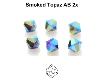 4mm Bicone: Smoked Topaz AB 2x 30pcs