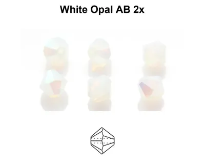 4mm Bicone: White Opal AB 2x 30pcs