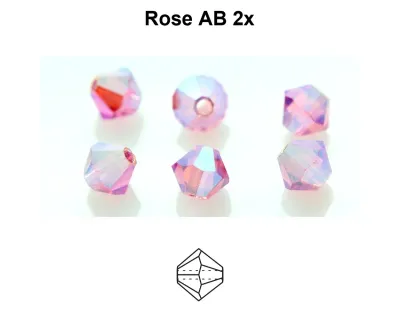 4mm Bicone: Rose AB 2x 30pcs