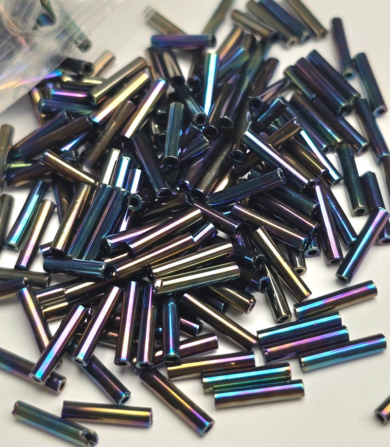 9mm Bugles: #85 Metallic Iris Rainbow 9mm Bugles: #85 Metallic Iris Rainbow