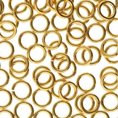 Round Jump Rings: 4mm Gold Plated (144 Pieces) *Bulk Bag*