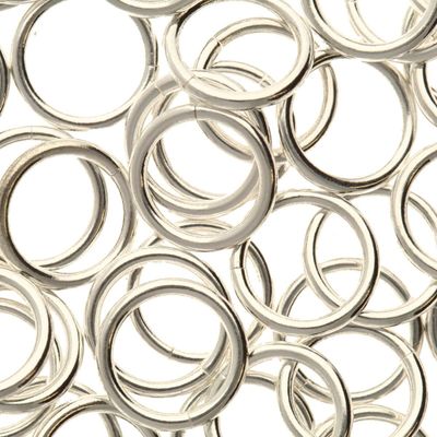 Round Jump Rings: 8mm Silver Plated (144 Pieces) *Bulk Bag*