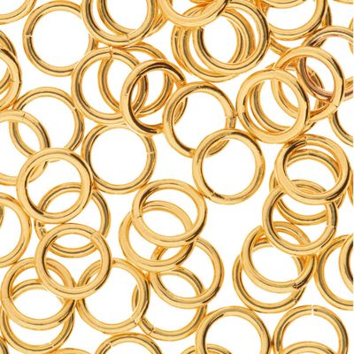 Round Jump Rings: 5mm Gold Plated (144 Pieces) *Bulk Bag*