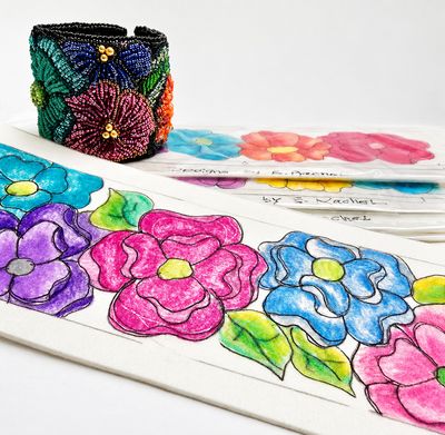 Flower Cuff Template Flower Cuff Template