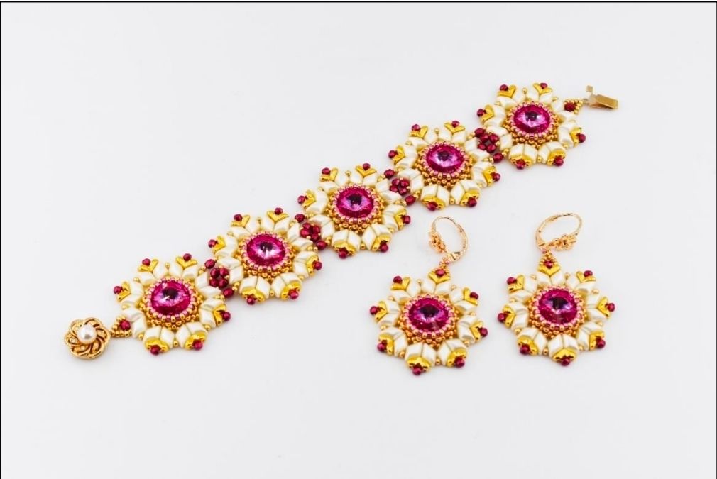 Free Pattern: Starflower Bracelet & Earrings Pattern