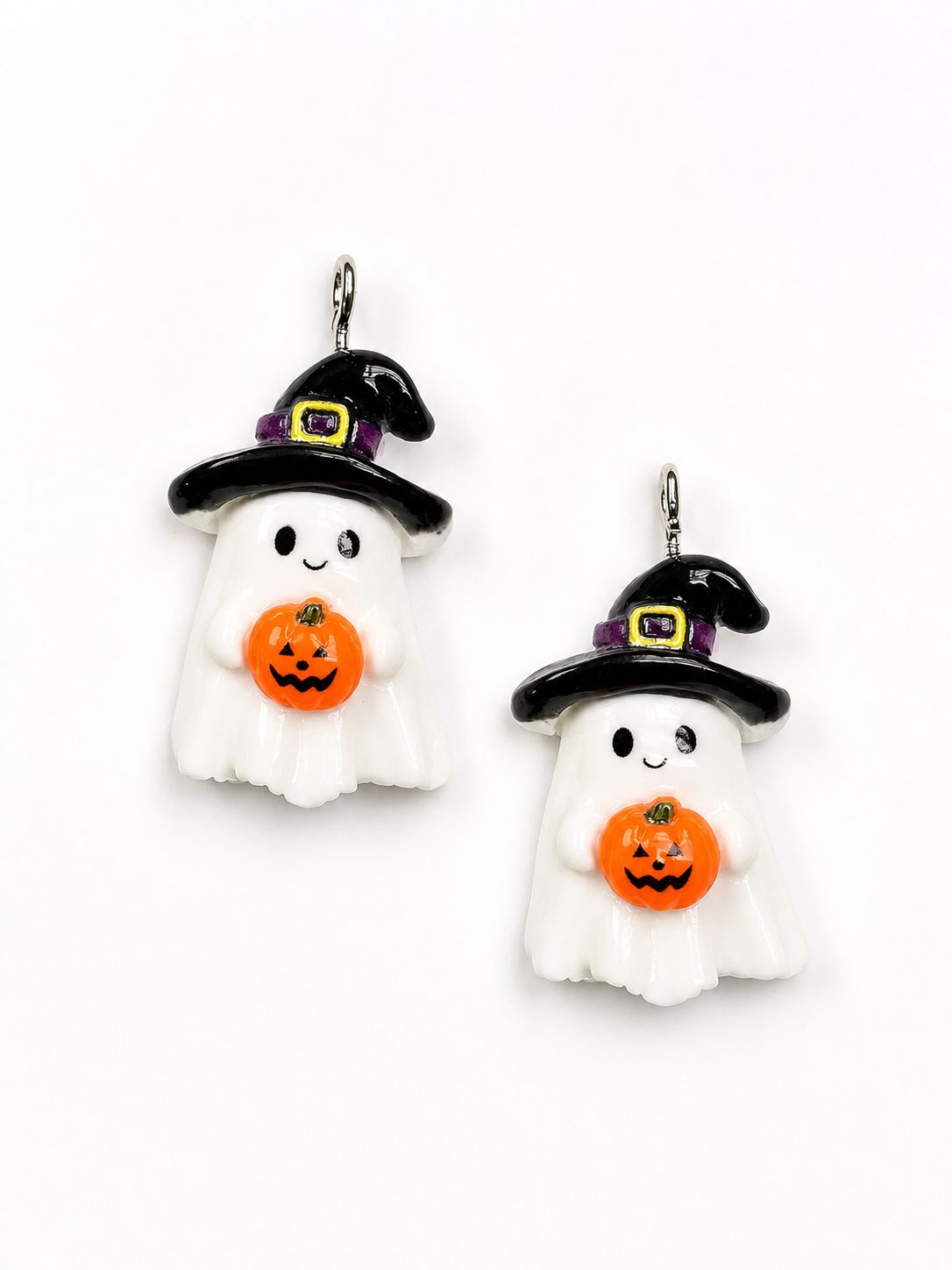 Ghost Holding Pumpkin Pendant/Charm