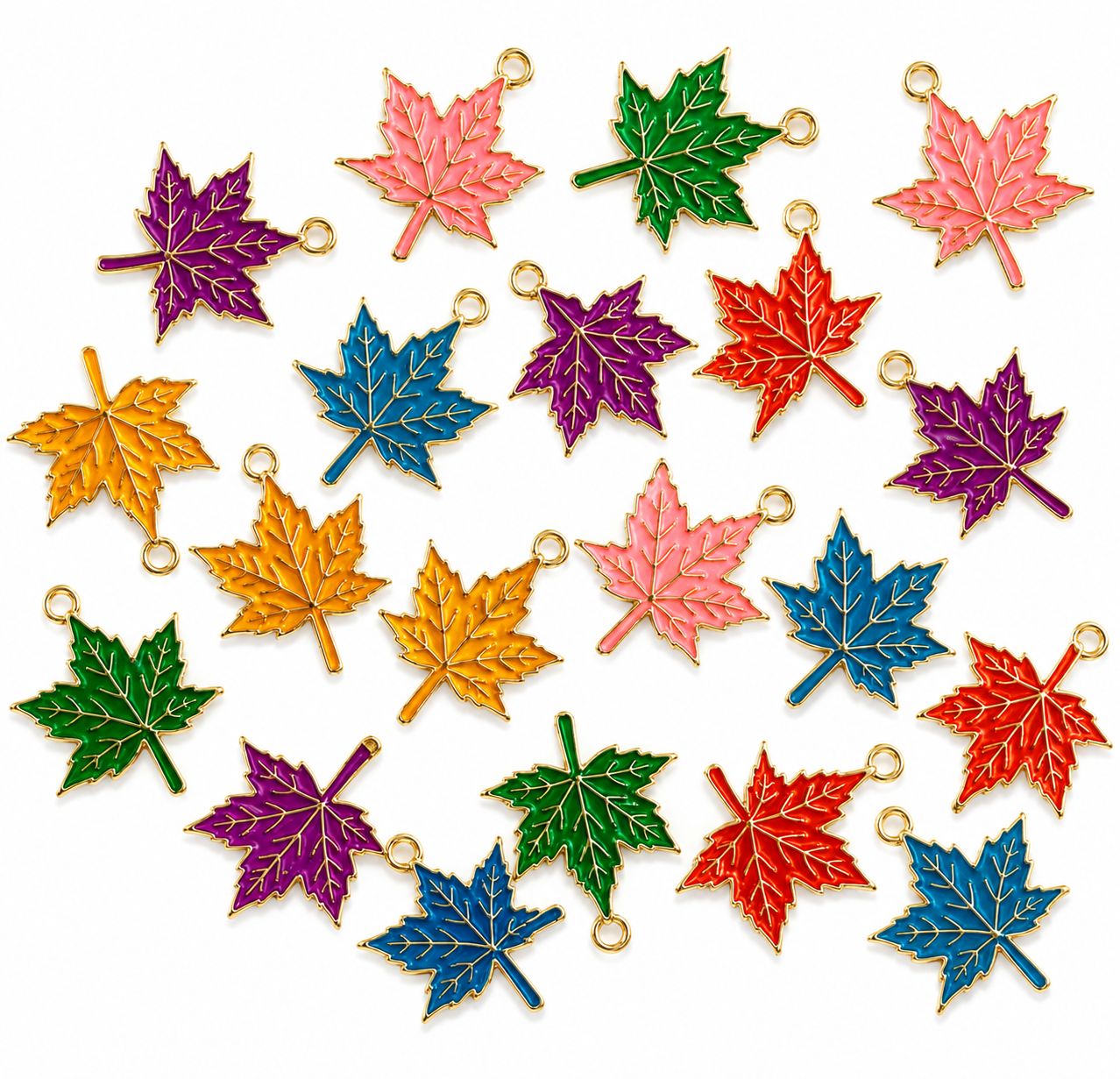 Small Maple Leaf Mixed Charms