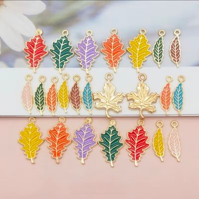 Vibrant Enamled Leaf Mix Charms
