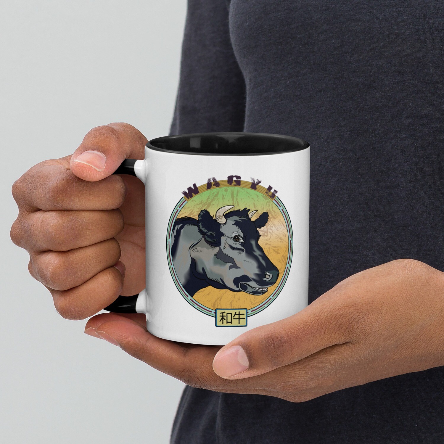 Mug with Color Inside and Wagyu portrait