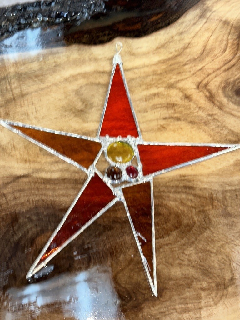 ORANGE STAR (Leaded Glass) by Tina Teeling