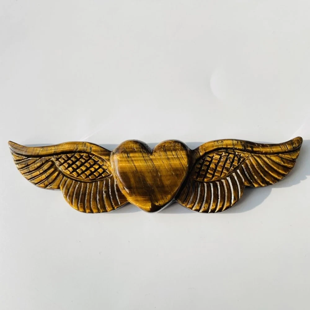 TIGER EYE ANGEL WINGS W/ HEART