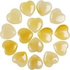 Yellow Jade 0.75&quot; Mini Heart