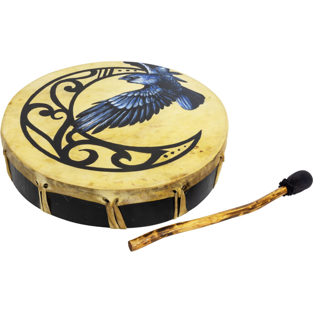 12&quot; Ceremonial Drum - Moon &amp; Raven