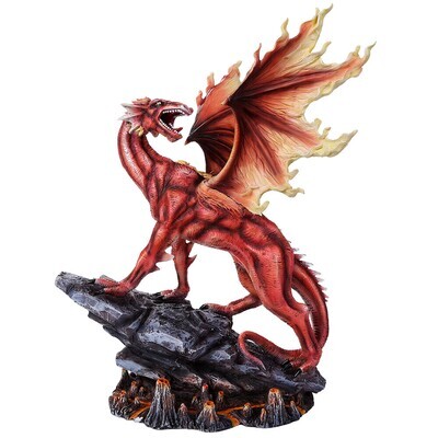 16&quot; Fire Dragon Statue