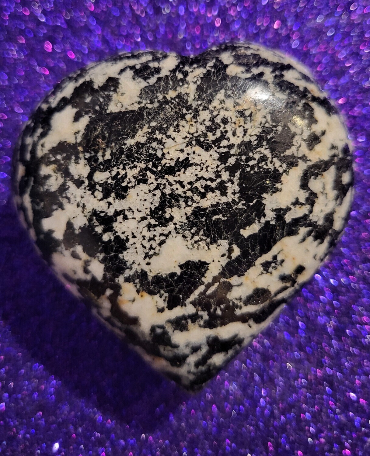 2&quot; Black Zebra Jasper Heart