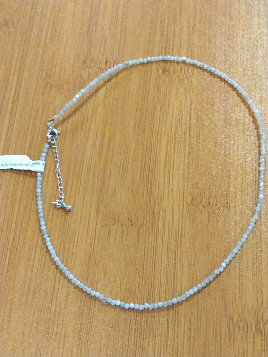 Aquamarine 2 mm Gemstone Necklace