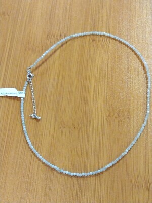 Aquamarine 2 mm Gemstone Necklace