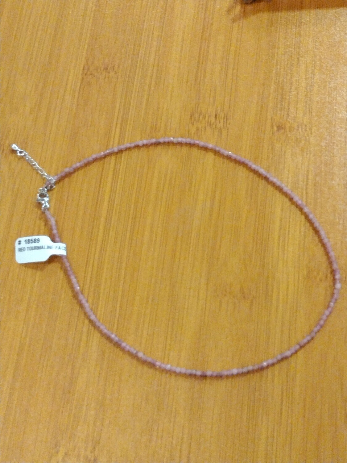 Red Tourmaline 2 mm Necklace