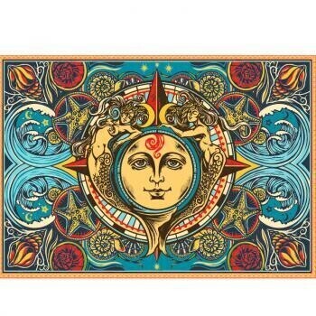 60 x 90&quot; Indian Tapestry - Mermaid Sun Moon 3D