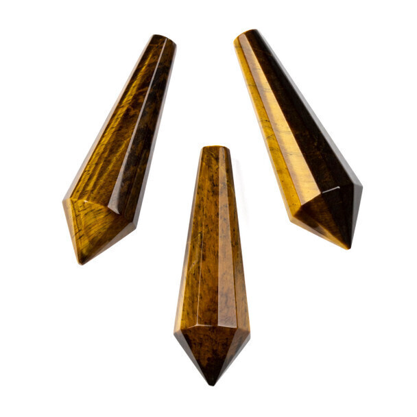 Tiger Eye 55mm Tapered Hexagon Point
