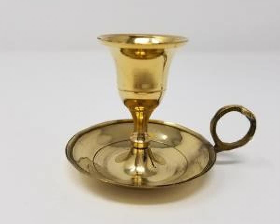 3.25&quot; Brass Chamber Stick Taper Candle Holder