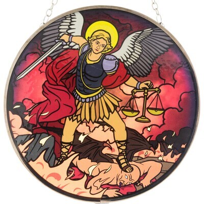 Archangel Michael 6&quot; Glass Suncatcher
