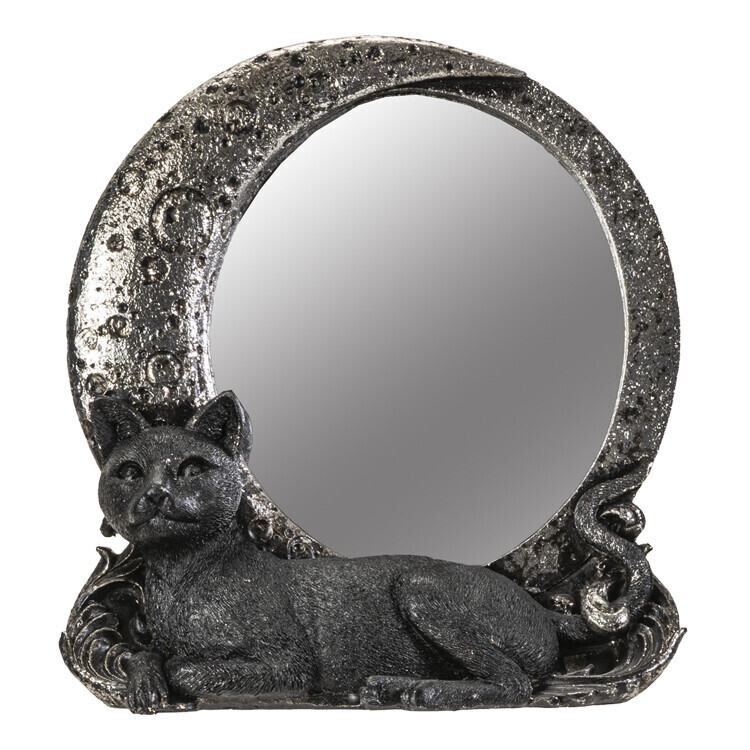 7.75&quot; Cat On Moon Mirror