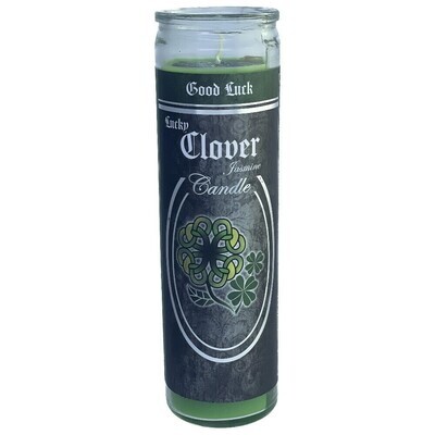 Lucky Clover 7 Day Glass Ritual Candle