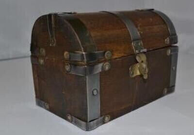 Antique Rustic Old World Treasure Chest 5&quot;