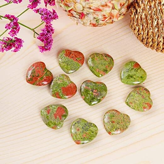 Unakite 0.75&quot; Mini Heart