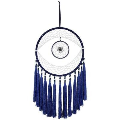 Blue And White Dream Catcher W/ Evil Eye