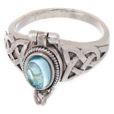 Size 8 Blue Topaz Oval Box Ring