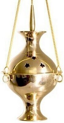 Brass Hanging Censer Burner 8&quot;H