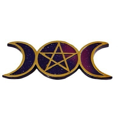 7&quot; Triple Moon Pentagram Incense Plate