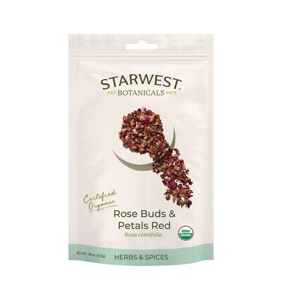 Rose Buds &amp; Petals Red Organic Eco-Friendly (.49 oz)