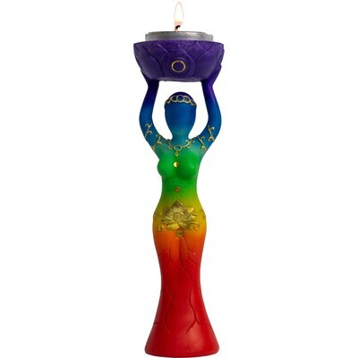 Chakra Goddess Polyresin T-Light Holder