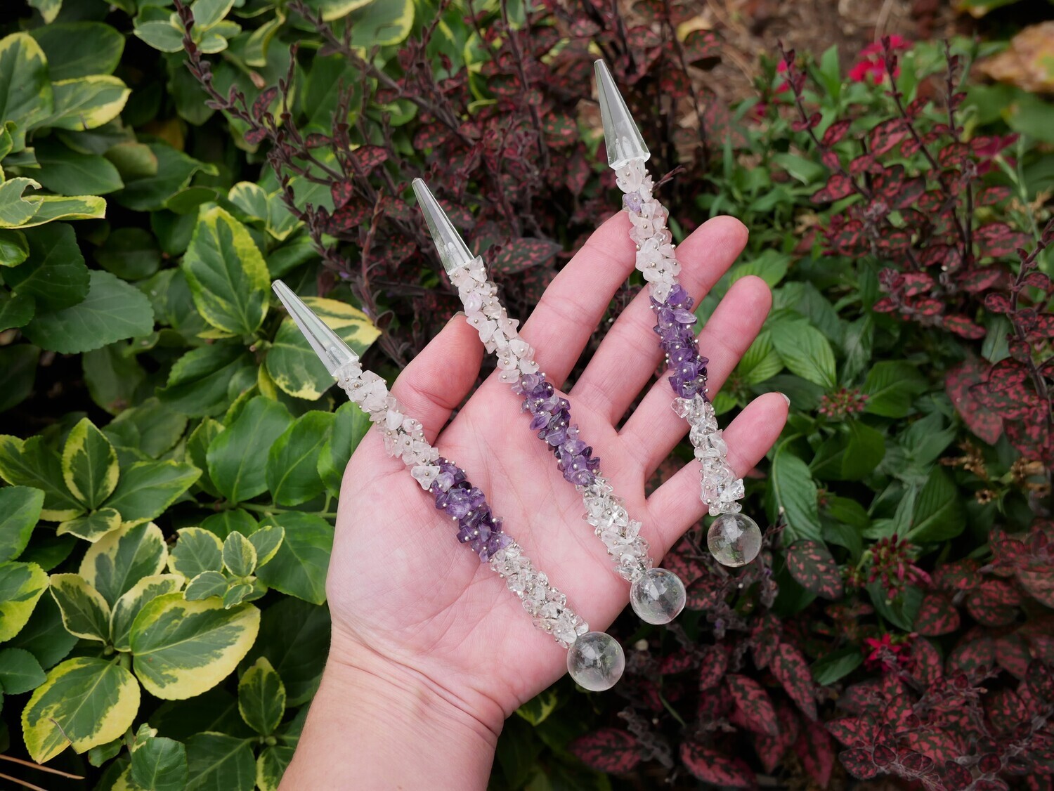 Mixed Gemstone Crystal Wand