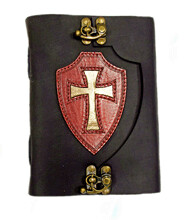 Knights Shield with Cross Leather Journal 5x7&quot;