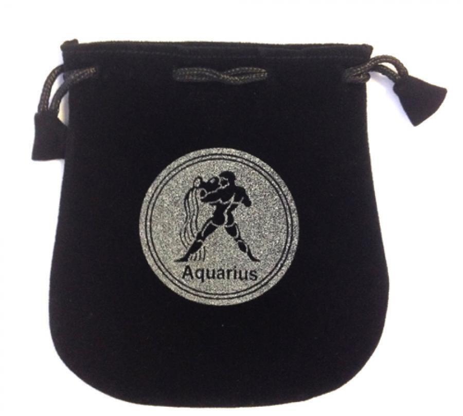 Aquarius Sign Velvet Bag