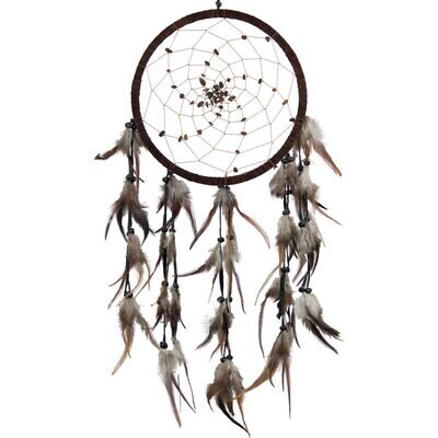 Dream Catcher Tiger Eye Beads Spiral Web Brown