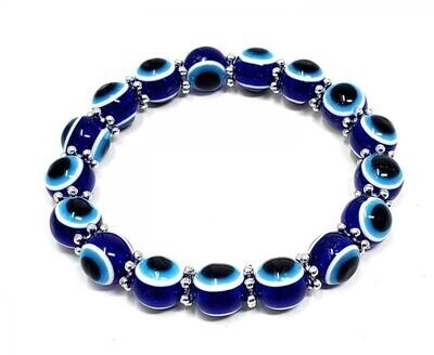Evil Eye Glass Bead Bracelet