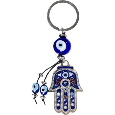 Evil Eye Talisman Key Ring Fatima Hand 4.5&quot;