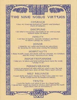11&quot; Nine Noble Virtues Poster