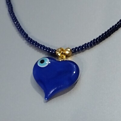 Turkish Evil Eye Glass Bead Choker Necklace
