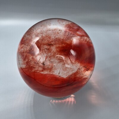 5.75&quot; Cinnabar Infused Smelted Quartz Sphere
