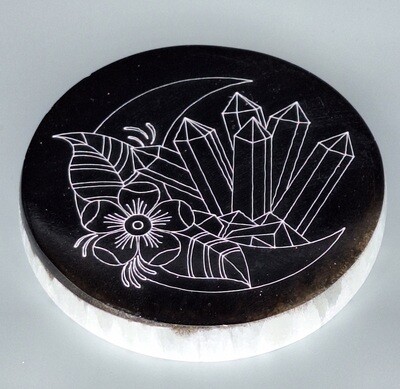 4&quot; Selenite Charging Disc W/ Gemstone Design